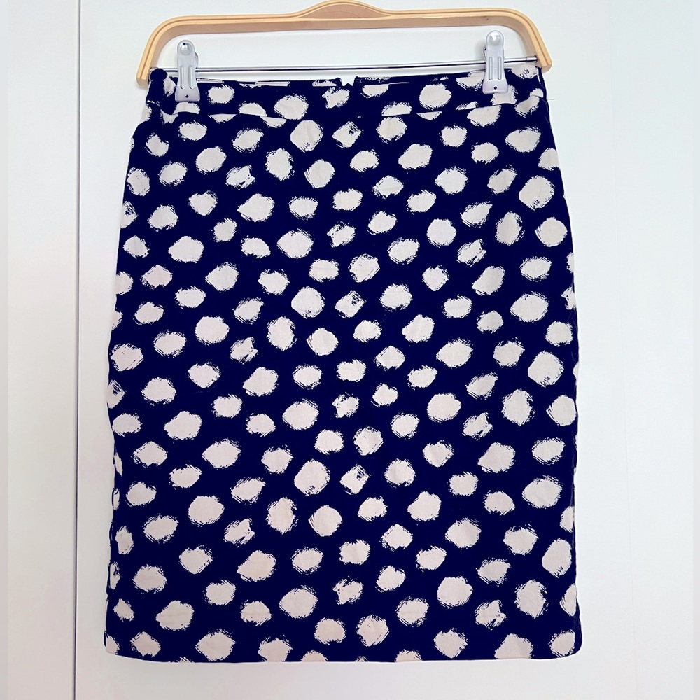Ann Taylor Loft Black and White Knee Length Skirt